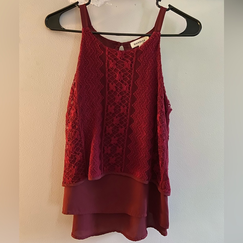 Burgundy blouse top